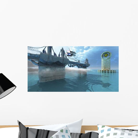 Spaceship Takes off from Wall Decal