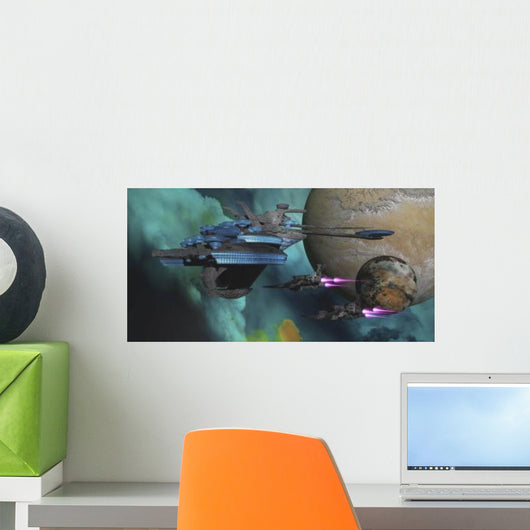Spacecraft Return to Spaceport Wall Decal