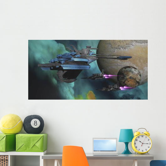 Spacecraft Return to Spaceport Wall Decal