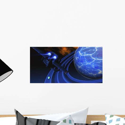 Spacecraft Flies near Ice Wall Decal