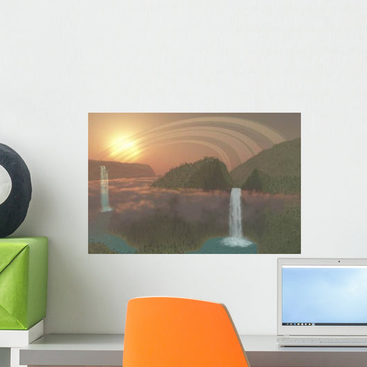 Lush Tropical Jungle River Wall Decal
