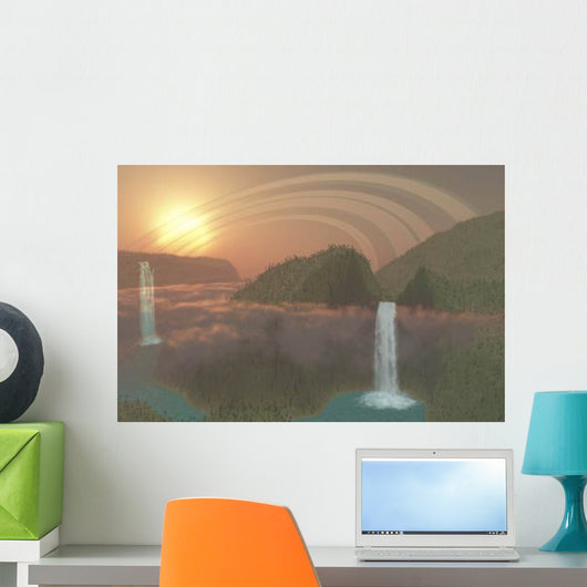 Lush Tropical Jungle River Wall Decal