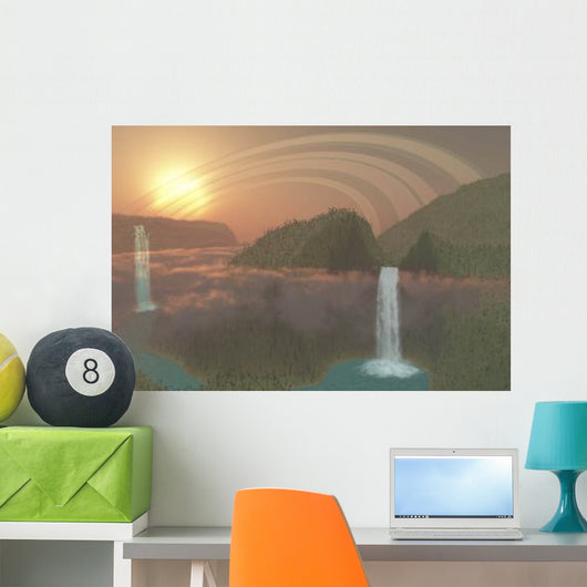 Lush Tropical Jungle River Wall Decal