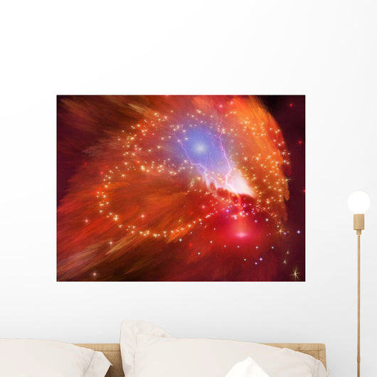 Orange Nebula Wall Decal