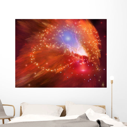 Orange Nebula Wall Decal