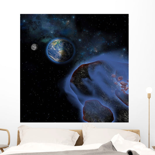 Several Asteroids Hurtle towards Wall Decal