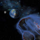 Several Asteroids Hurtle towards Wall Decal