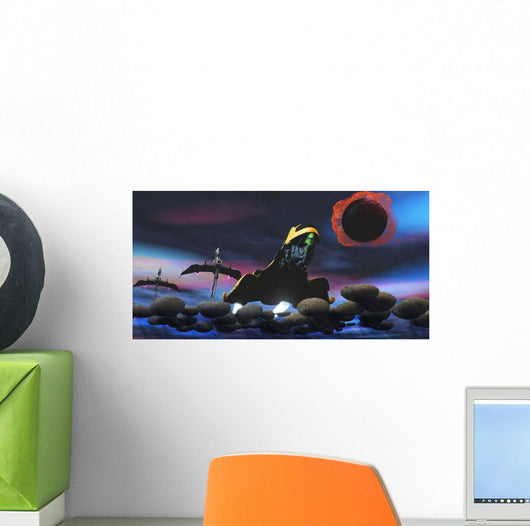 Spacecraft Passes Asteroid Field Wall Decal