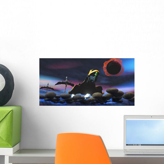 Spacecraft Passes Asteroid Field Wall Decal
