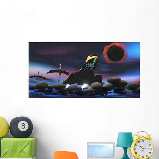 Spacecraft Passes Asteroid Field Wall Decal