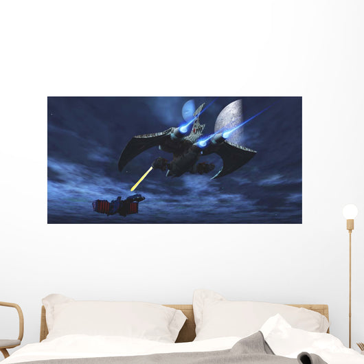 Spaceship Blasts Laser Beam Wall Decal