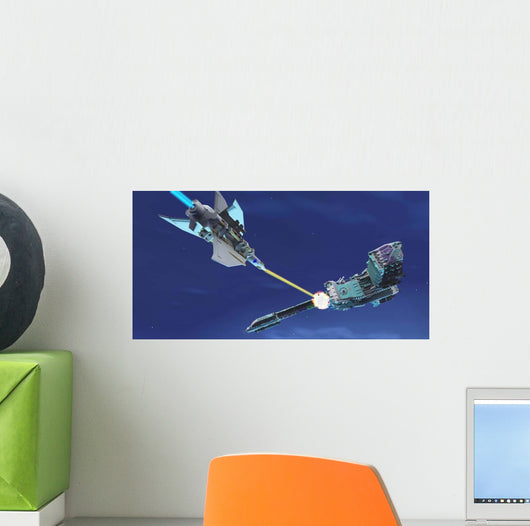 Fighter Spacecraft Blasts Large Wall Decal