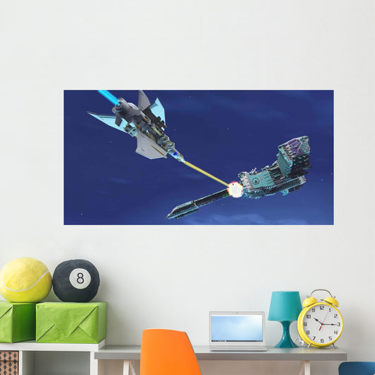 Fighter Spacecraft Blasts Large Wall Decal