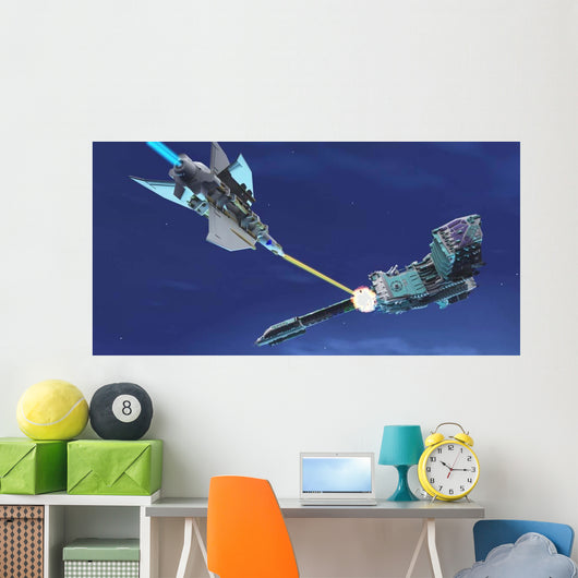 Fighter Spacecraft Blasts Large Wall Decal