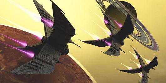 Three Spacecraft Pass One Wall Decal