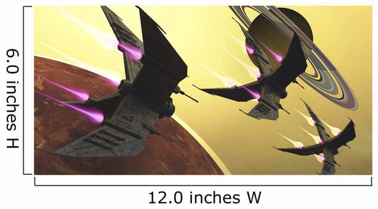 Three Spacecraft Pass One Wall Decal