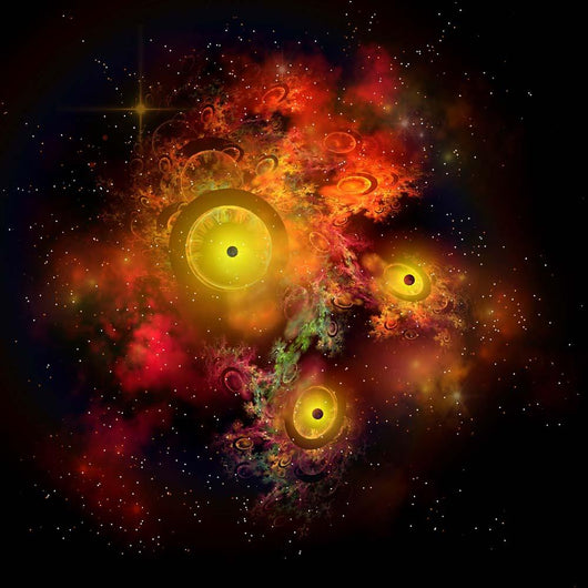 Collection Colorful Nebulae Gases Wall Decal Design 1