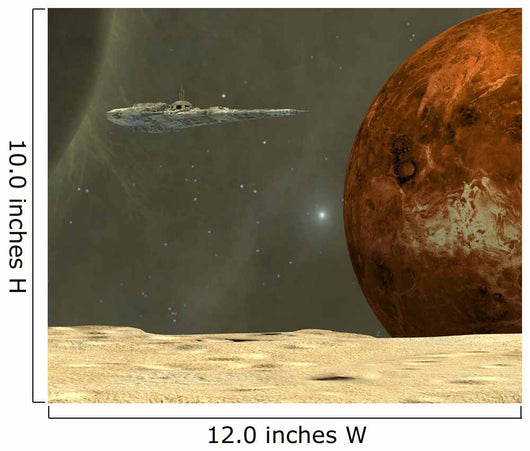 Starship Visits Asteroid near Wall Decal