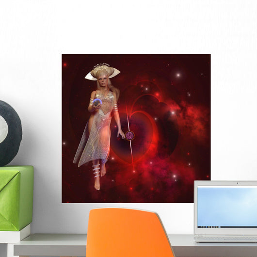 Goddess Stars Holding Planet Wall Decal