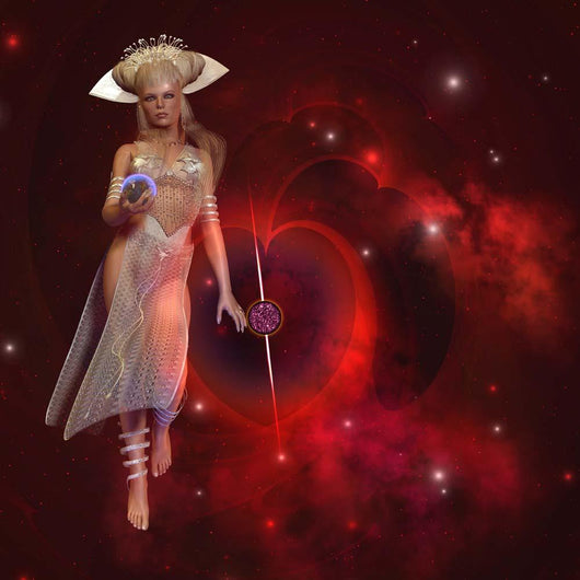 Goddess Stars Holding Planet Wall Decal