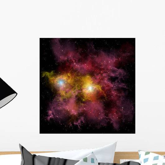 Two Stars Locked into Wall Decal