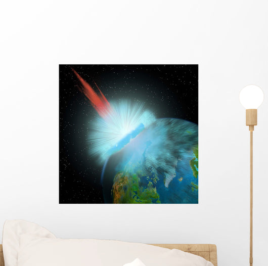 Asteroid Hits Planet Earth Wall Decal