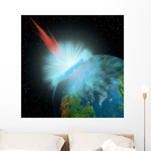 Asteroid Hits Planet Earth Wall Decal