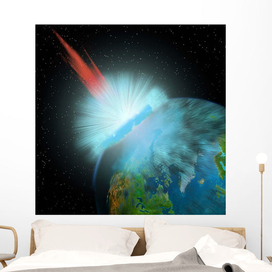 Asteroid Hits Planet Earth Wall Decal