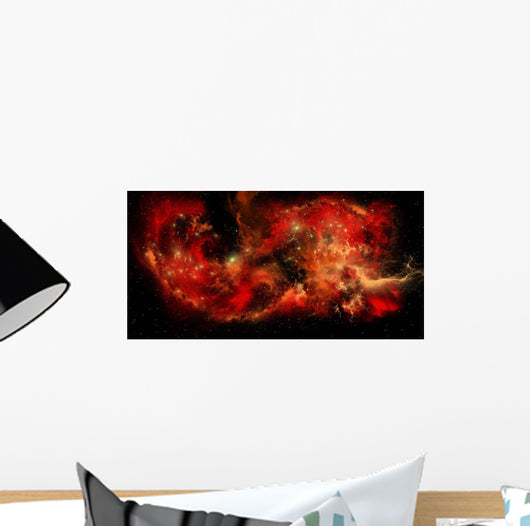Large Red Nebula Covering Wall Decal