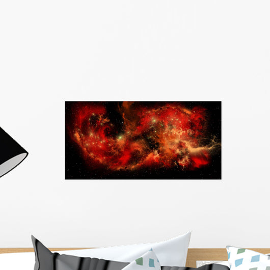 Large Red Nebula Covering Wall Decal