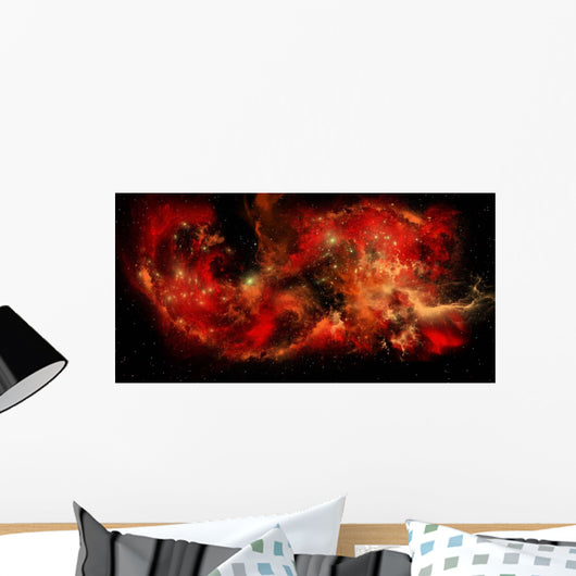 Large Red Nebula Covering Wall Decal