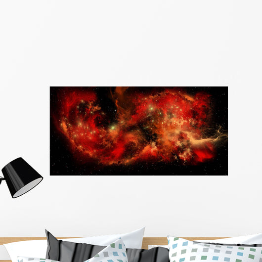 Large Red Nebula Covering Wall Decal