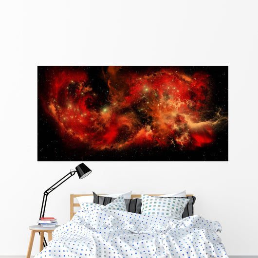 Large Red Nebula Covering Wall Decal