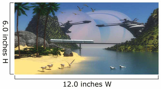 Futuristic Tropical Paradise Colony Wall Decal