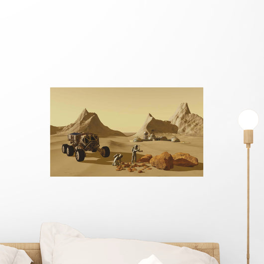 Two Explorers Collect Rock Wall Decal