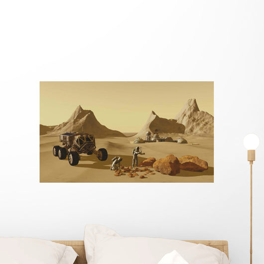 Two Explorers Collect Rock Wall Decal