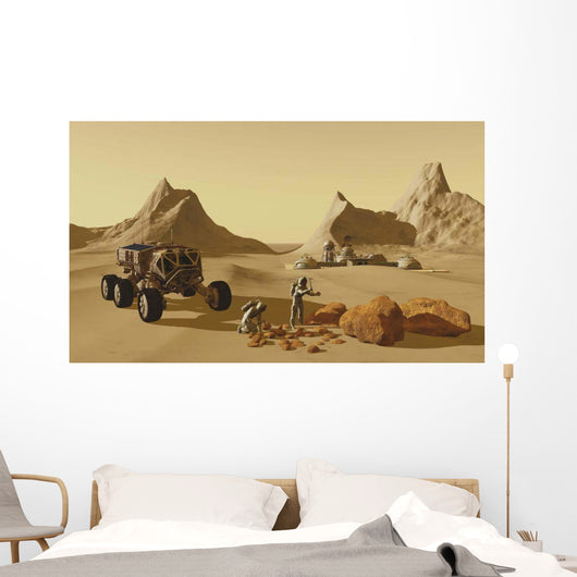 Two Explorers Collect Rock Wall Decal