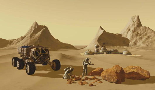 Two Explorers Collect Rock Wall Decal