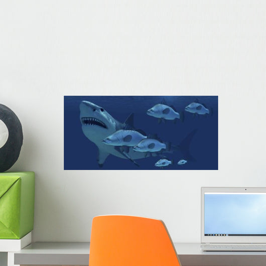 School Fish Encounter Monstrous Wall Decal