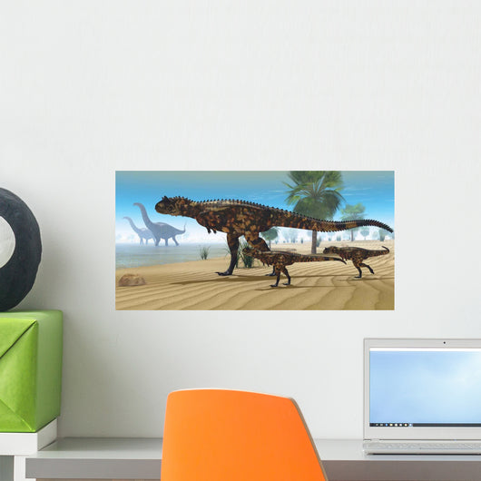 Carnotaurus Mother Brings Her Wall Decal