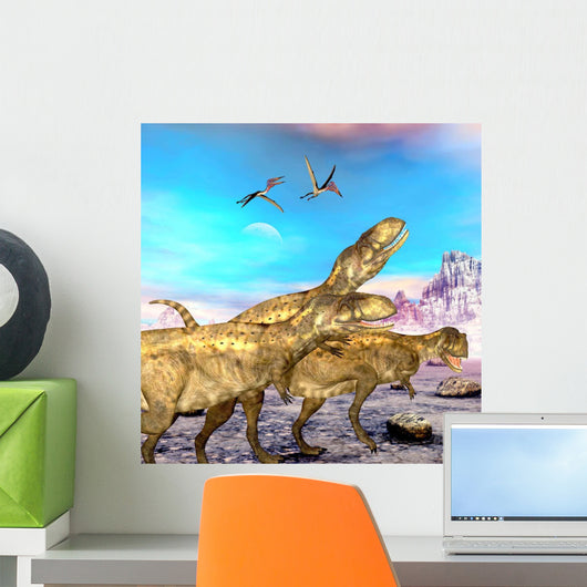 Abelisaurus Theropod Dinosaurs Hunt Wall Decal