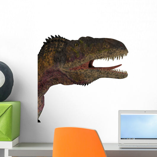 Acrocanthosaurus Portrait White Wall Decal Design 2