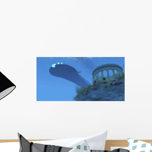 Submarine Passes over Greek Wall Decal