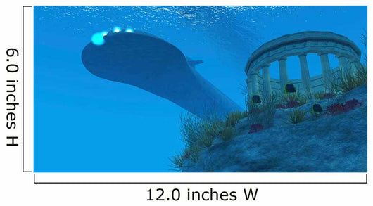 Submarine Passes over Greek Wall Decal