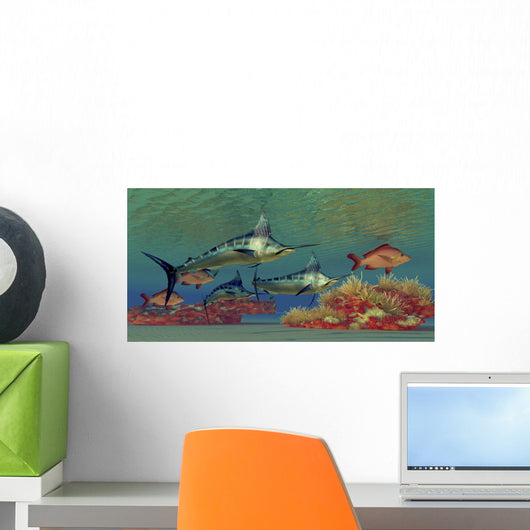 Blue Marlin and Humpback Wall Decal