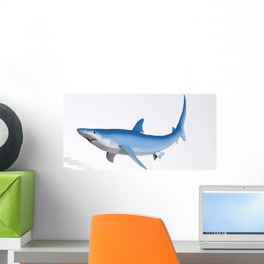 Blue Shark Profile Wall Decal