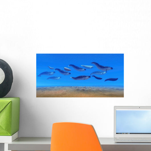 Pod Narwhal Whales Swim Wall Decal Design 2