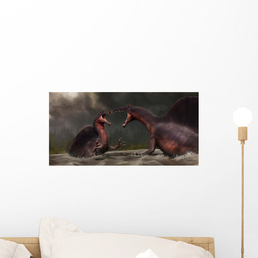 Confrontation between Two Spinosaurus Wall Decal