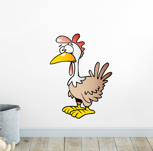 Cartoon Brown Chicken Wall Decal