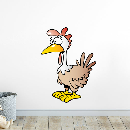 Cartoon Brown Chicken Wall Decal